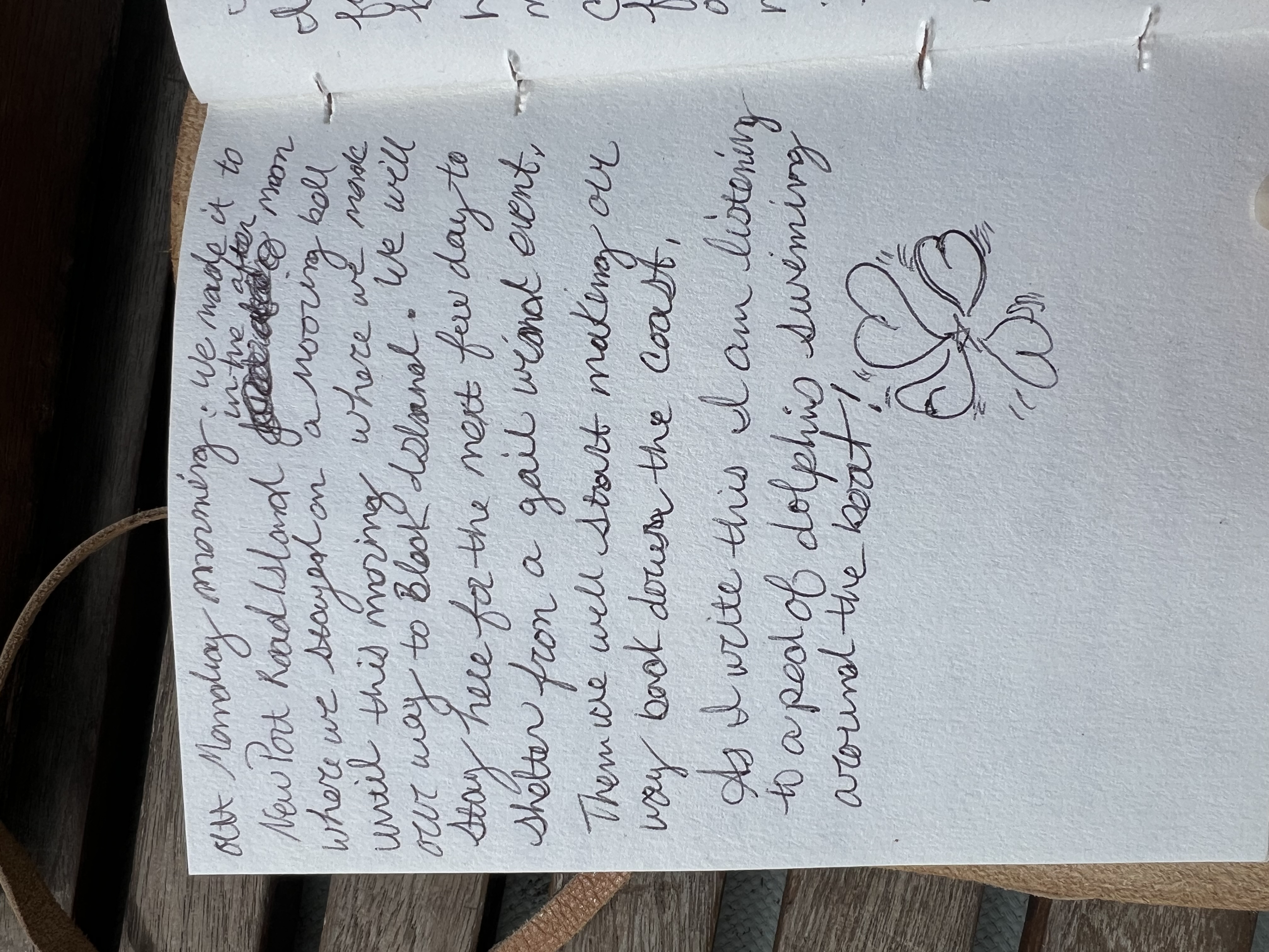 Handwritten page 2 from We bought a Pearson 35!